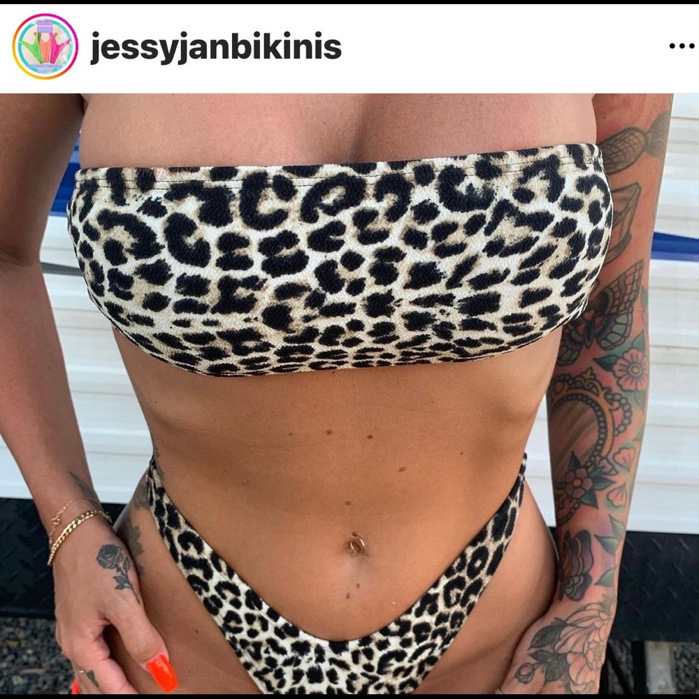 Bikini  thong  with bandeau top ✨custom✨ leopard💋